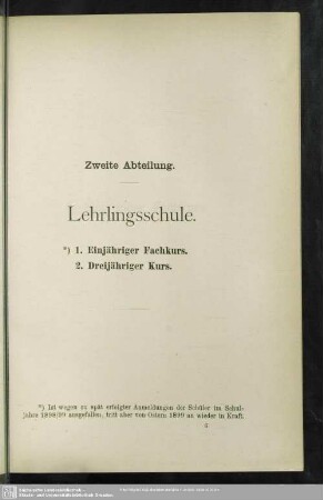 II. Lehrlingsschule