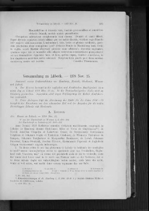 Versammlung zu Lübeck. - 1378 Nov. 25.