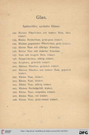 Glas (Nr. 192-226)