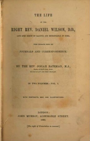 The life of the Rev. Daniel Wilson : with extracts from his Journals and Correspondence, 1