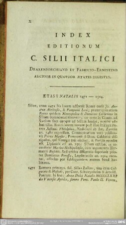 Index Editionum C. Silii Italici