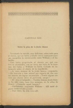 Capítulo XIII - Sobre la pista de la jirafa blanca