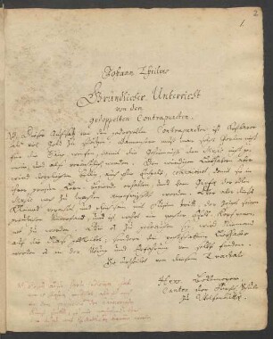 Johann Theilens Gründlicher Unterricht von den gedoppelten Contrapuncten