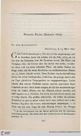 Neunte Reise (Sommer 1890)