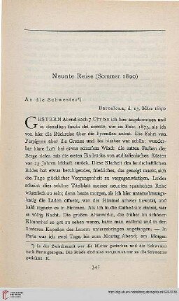 Neunte Reise (Sommer 1890)