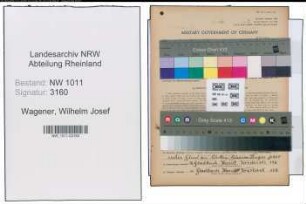 Entnazifizierung Wilhelm Josef Wagener , geb. 27.03.1874 (Schreiner)