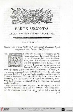 Parte seconda: Della fortificazione regolare