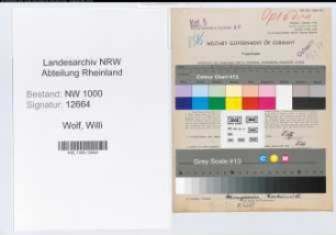 Entnazifizierung Willi Wolf, geb. 08.03.1914 (Hausmeister)