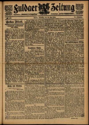 Erste Ausgabe vom Dienstag, den 30. Mai 1905.