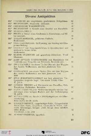Diverse Antiquitäten (Nr.874-938)