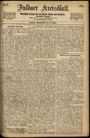 Ausgabe vom Samstag, den 16. Juni 1883.