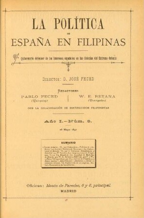 Núm. 8. 26 Mayo 1891