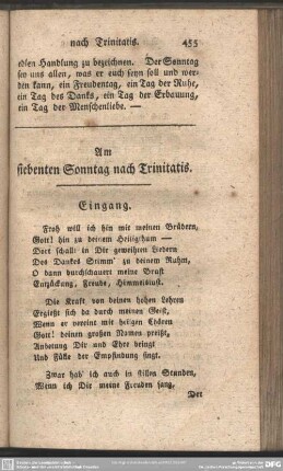 Am siebenten Sonntag nach Trinitatis