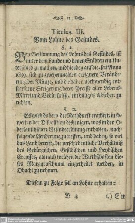 Titulus. III. Vom Lohne des Gesindes