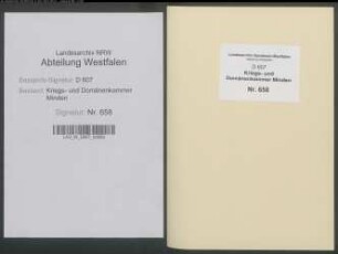 Amt Petershagen - Vogtei Börde - Bauerschaft Hille: Unterlagen der Revisionskommission - Band 1
