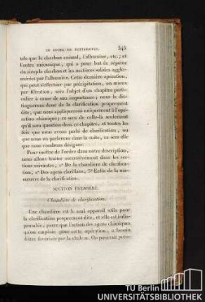 SECTION PREMIÈRE. Chaudière de clarification