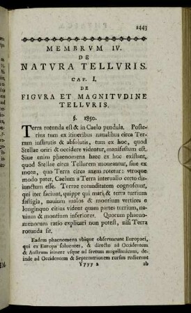 Cap. I. De Figura Et Magnitudine Telluris