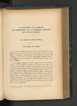 La religion, la famille la propriete et le regime foncier au Fouta-Dialon