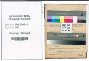 Entnazifizierung Gerhard Bruenger , geb. 24.12.1909 (Buchhalter)