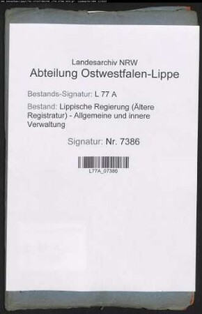 Geplante Verlegung der Militärstraße durch das Fürstentum Lippe