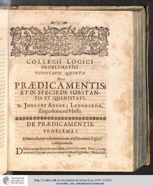 De Praedicamentis.
