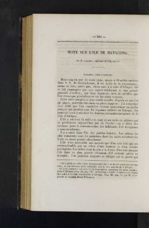Note Sur L'Ile De Matacong.