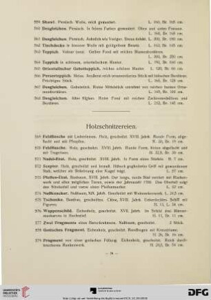 Holzschnitzereien (Nr. 569-601)