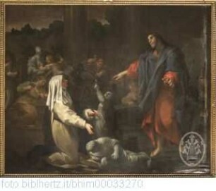 Leben und Verherrlichung der Heiligen Rosa von Lima, Christus erscheint der Heiligen Rosa im Traum und weist sie auf die Jungfrauen hin, die sich für ihn der Bildhhauerei widmen