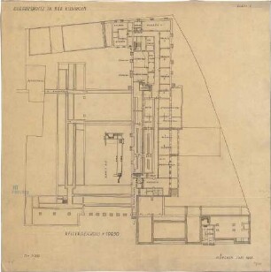 Fischer, Theodor; Bad Kissingen; Kurhaus-Hotel - Grundriss Keller, Schnitt