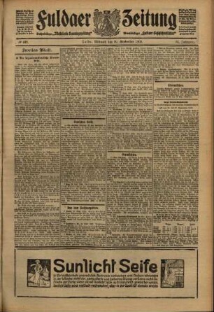 Zweite Ausgabe vom Mittwoch, den 29. September 1909.