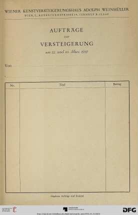 Aufträge zur Versteigerung