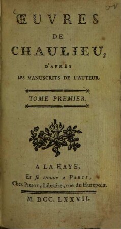 Oeuvres : d'après les Manuscrits de l'Auteur, 1. XII, 358 S.