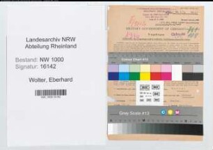 Entnazifizierung Eberhard Wolter, geb. 12.05.1900 (Angest.)