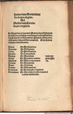 Stellarium coronae beatae Mariae virginis