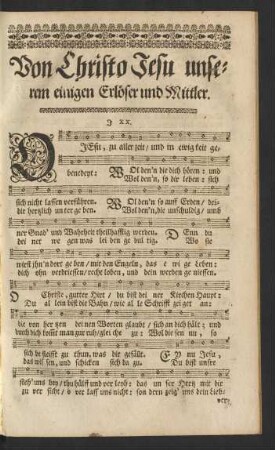 Von Christo Jesu unserem einigen Erlöser und Mittler.