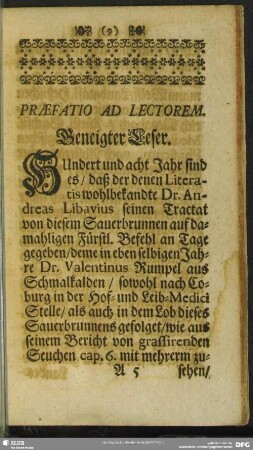 Praefatio Ad Lectorem. Geneigter Leser