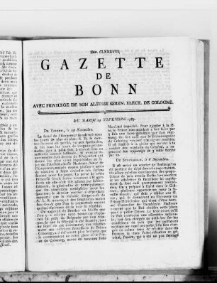 Gazette de Bonn. 1789-1789