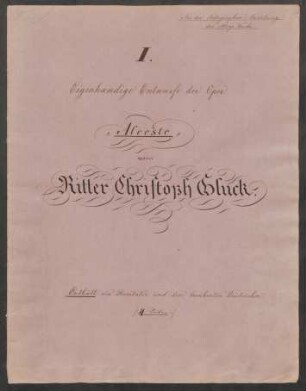 Alceste. Skizzen. Fragmente; W 1.A.44