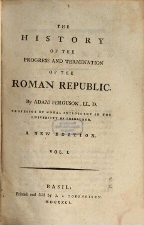 The history of the progress and termination of the Roman republic, 1
