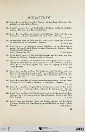 Miniaturen (Nr. 536-594)