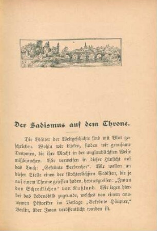 Der Sadismus auf dem Throne