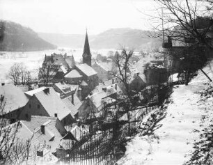 Stadt Wehlen, Ortsansicht : Stadt Wehlen. Ortsansicht. Winteraufnahme