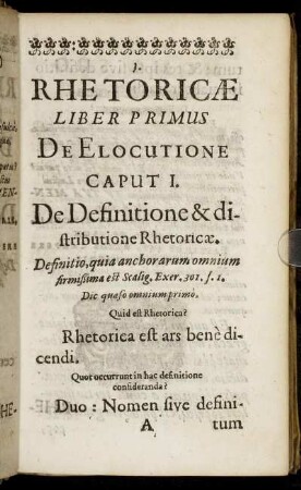 Liber Primus De Elocutione.