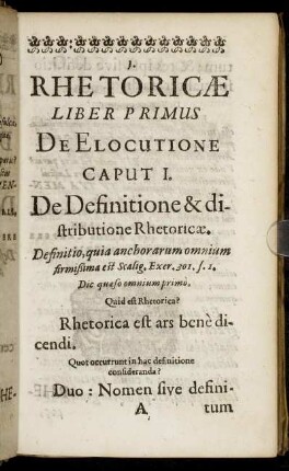 Liber Primus De Elocutione.