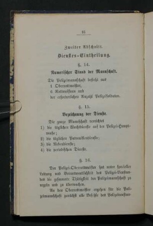 Zweiter Abschnitt. Dienstes-Einteilung.