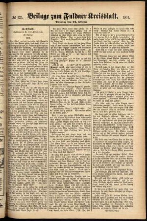 Zweite Ausgabe vom Dienstag, den 22. Oktober 1901.