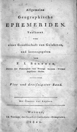 Beschreibung eines einfachen Reisebarometers : Nebst einer Anleitung zur leichten Berechnung der Berghöhen / von J. F. Benzenberg. - Düsseldorf : Schreiner, 1811