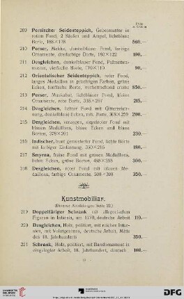 Kunstmobiliar (Nr. 219-271)