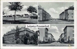 Leipzig-Paunsdorf : Siedlung, Spitzweg-Straße, Böttger-Haus, Karl-Bücher-Straße
