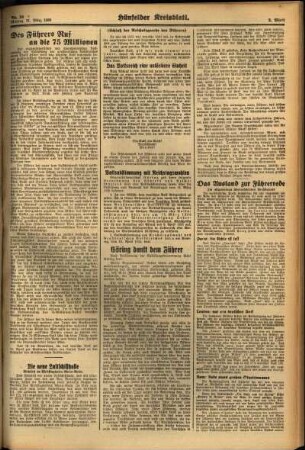 Zweite Ausgabe vom Montag, den 21. März 1938.
